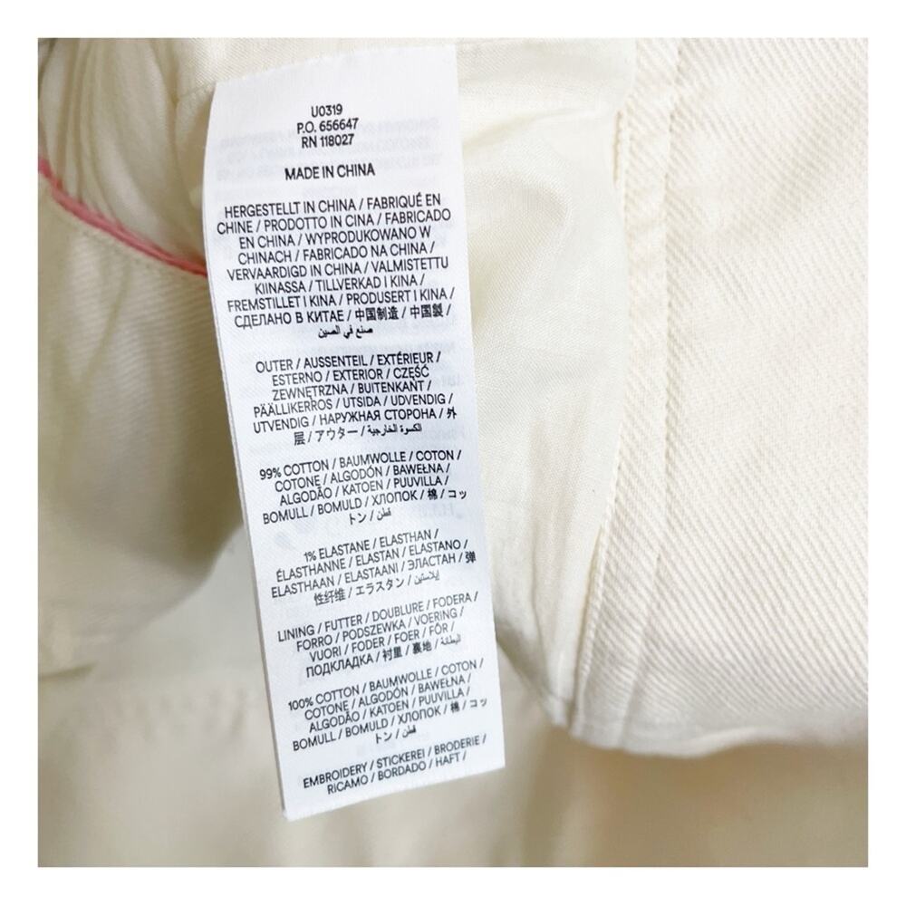 Boden Embroidered Tonal Floral Bomber Jacket Cotton Twill NWOT Sz 14 - Picture 11 of 12